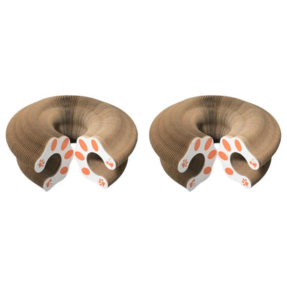 Magic Organ Cat Scratcher Toy – Round Corrugated Scratch Board for Cats, Claw Grinding Accessories (1/2pcs)