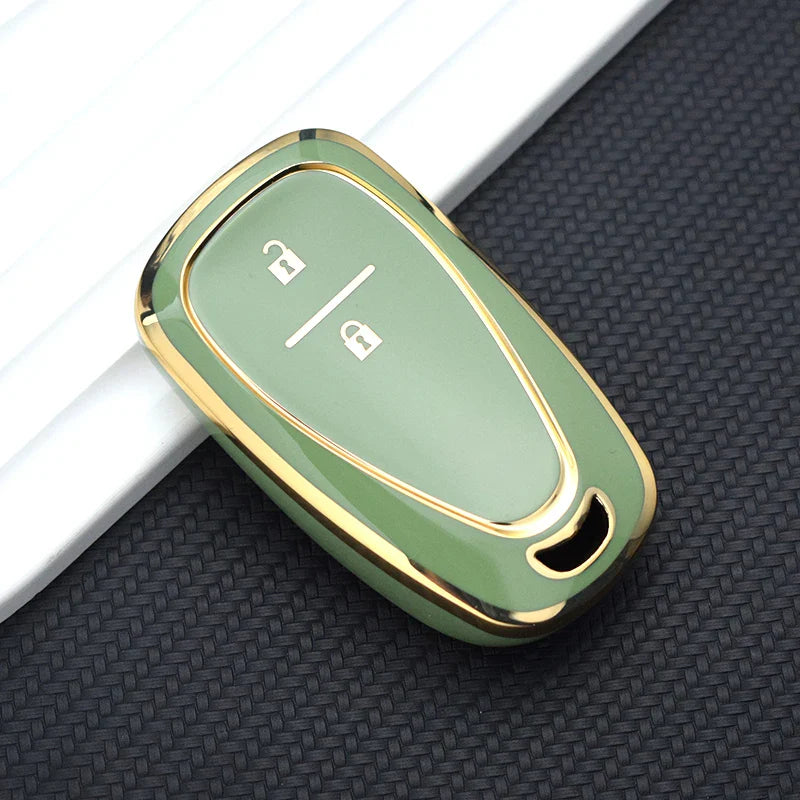TPU Car Key Case Cover – Compatible with Chevrolet Malibu, Blazer, Traverse, Seeker, Onix, Equinox, Volt, Bolt, Trax, Orlando, Cruze, Spark, Sonic, Camaro