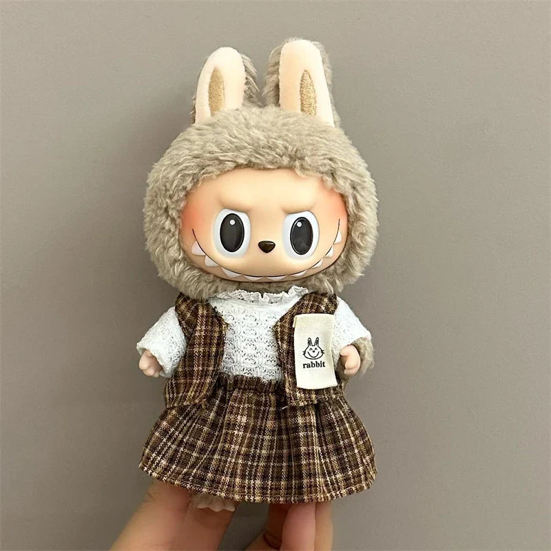 Labubu V1 V2 15/17cm Doll Clothing Set — Fashion Hoodie & Pants Korean Idol Style DIY Accessories Gift