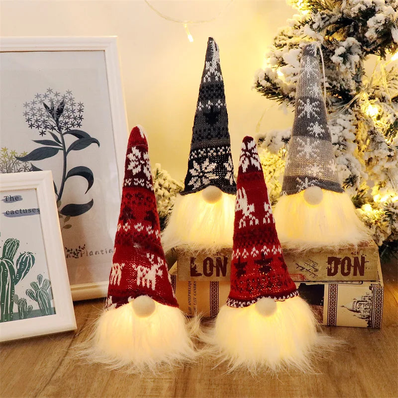 20/30cm LED Faceless Elf Gnome Doll — Christmas & New Year Light-Up Decoration for Home, Kids Gift 2025