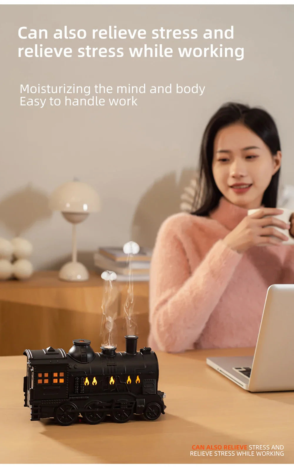 Aierwill Train Air Humidifier – Ultrasonic Aromatherapy Diffuser with Mist Maker, Essential Oil Aroma Diffuser, Remote Control
