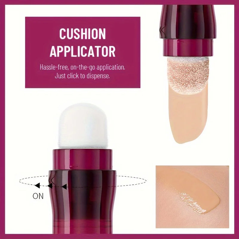 Sponge Head Concealer – Dark Circles, Freckles, Acne & Blemishes Liquid Foundation, Long-Lasting & Moisturizing