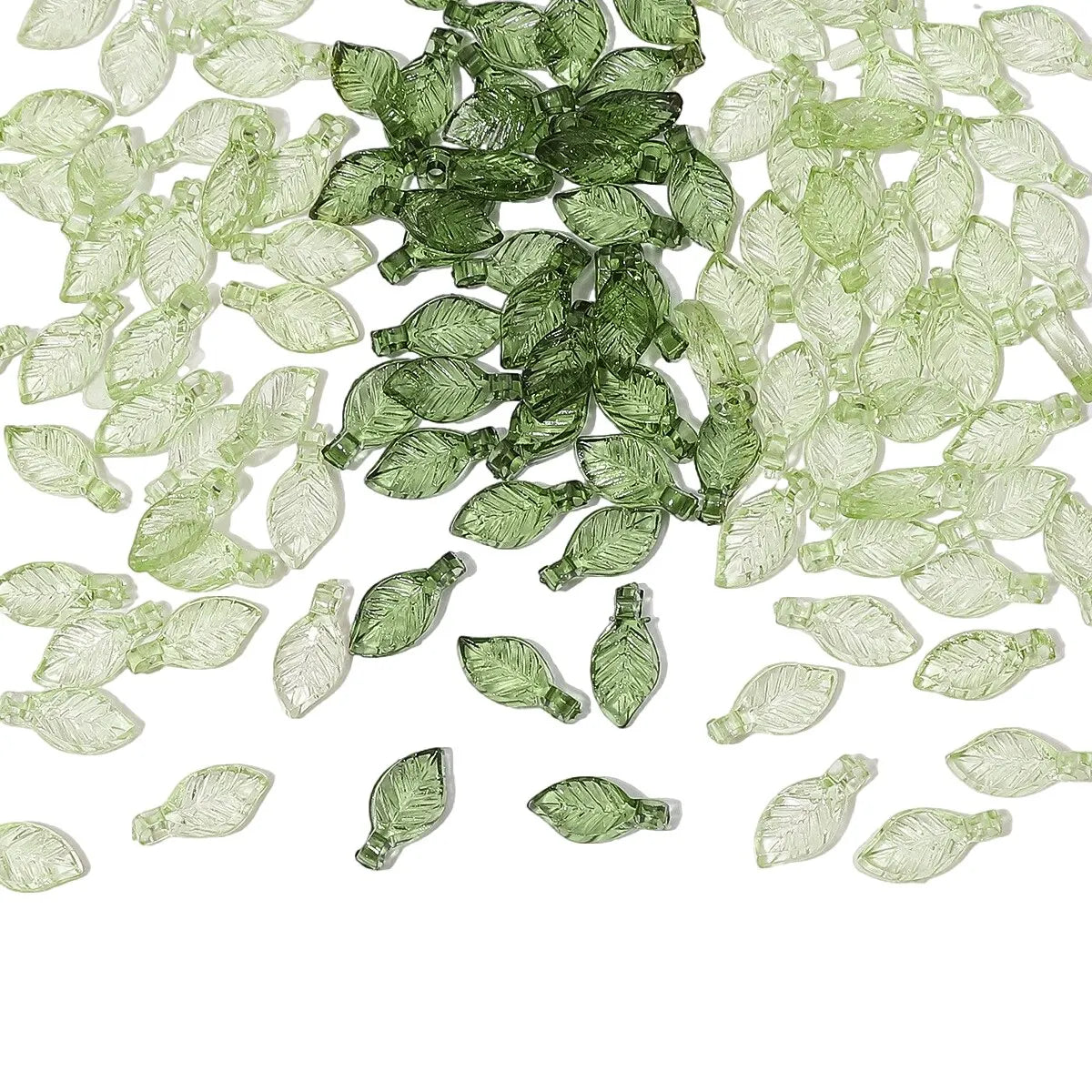 100pcs Mini Acrylic Tree Leaf Beads - Small Loose Beads for DIY Handmade Necklaces, Earrings & Jewelry