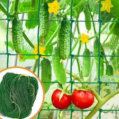 Heavy-Duty Garden Plant Trellis Netting – Square Mesh Polyester Grow Net for Climbing Plants, Vegetables & Vines