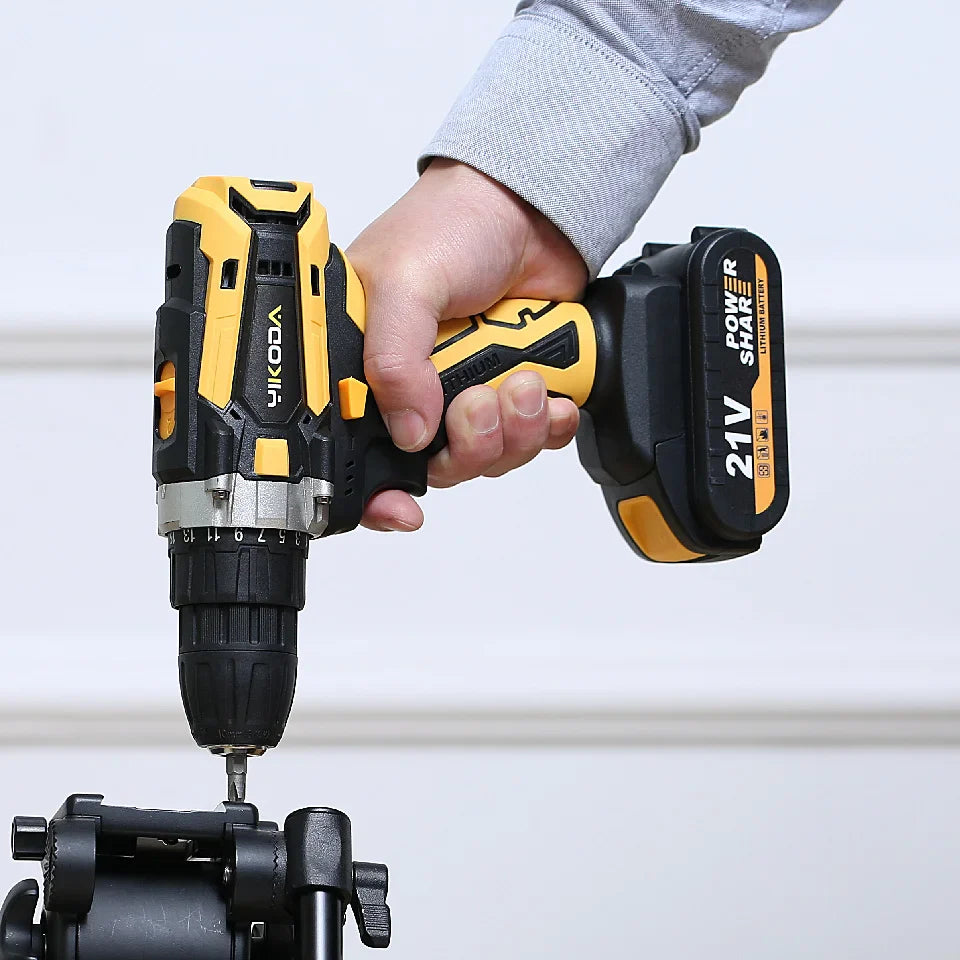 YIKODA Cordless Drill - Rechargeable Electric Screwdriver Lithium Battery - Household Multi-function Power Tools ( 12/16.8/21V, 2 Speed )