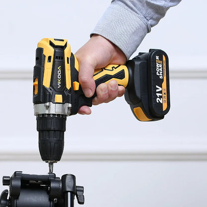 YIKODA Cordless Drill - Rechargeable Electric Screwdriver Lithium Battery - Household Multi-function Power Tools ( 12/16.8/21V, 2 Speed )