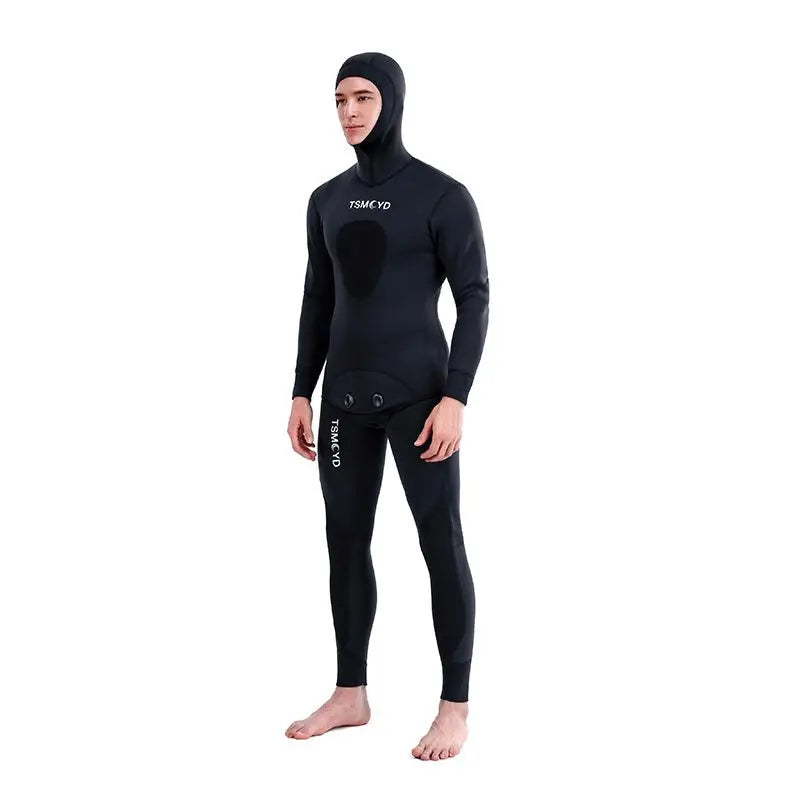 2024 Neoprene Scuba Diving Wetsuit – 1.5/3MM Winter Warm Hooded Suit with Front Zipper for Men, Surfing, Snorkeling & Spearfishing