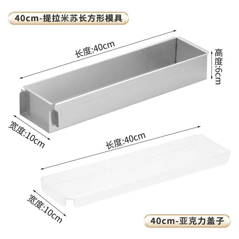 Tiramisu Removable Cake Mold Set — Stainless Steel Stand, Long Tray & Shovel Tool for Baking, Kitchen Accessories