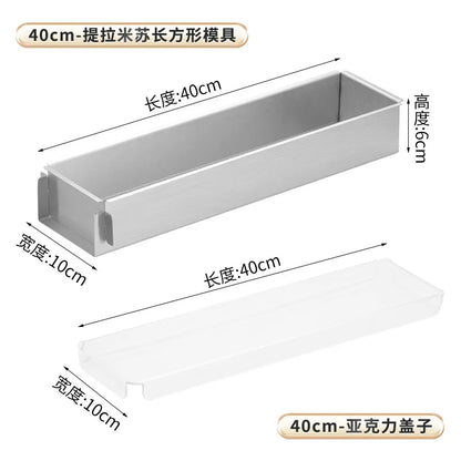 Tiramisu Removable Cake Mold Set — Stainless Steel Stand, Long Tray & Shovel Tool for Baking, Kitchen Accessories