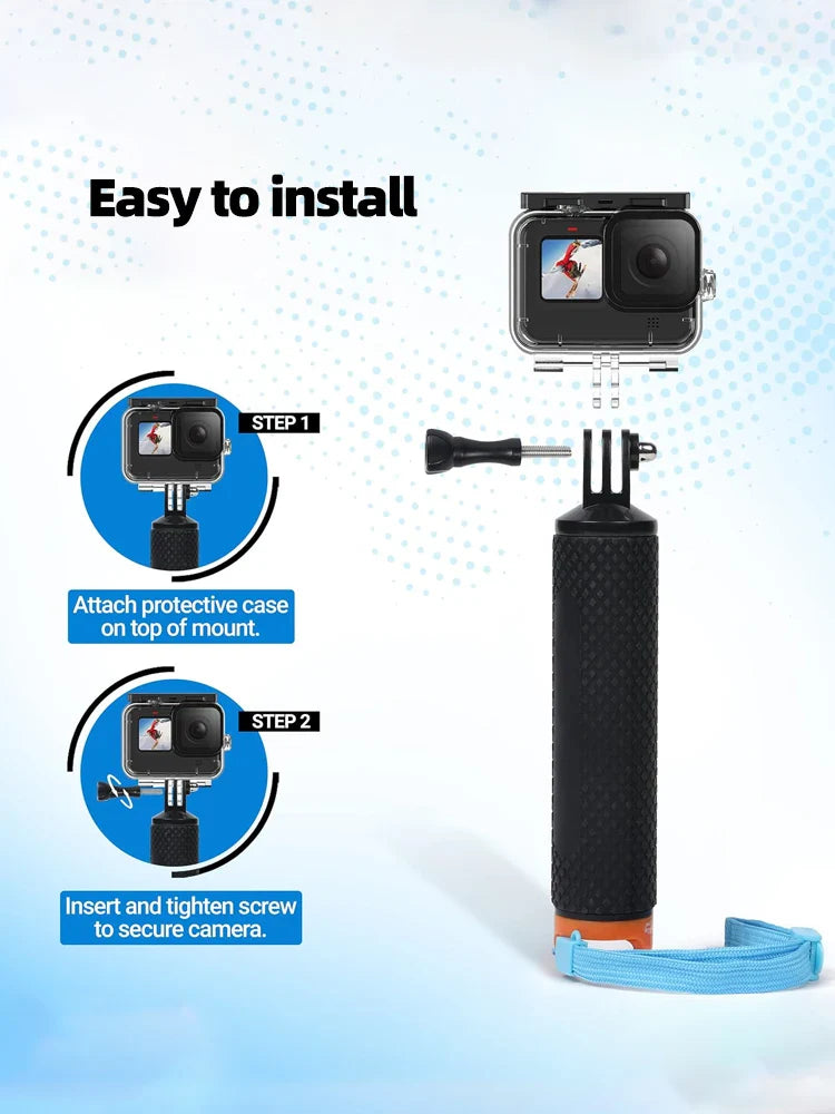 GoPro Floating Hand Grip Waterproof Handle & Selfie Stick - For GoPro Hero 13/12/11/10/9/8/7/6/5, Insta360 X4/X3, DJI Action 4/3