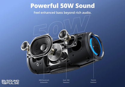 Tronsmart Mirtune S100 50W Bluetooth Speaker – IPX7 Waterproof, APP Control, Built-in Powerbank & Retractable Handle