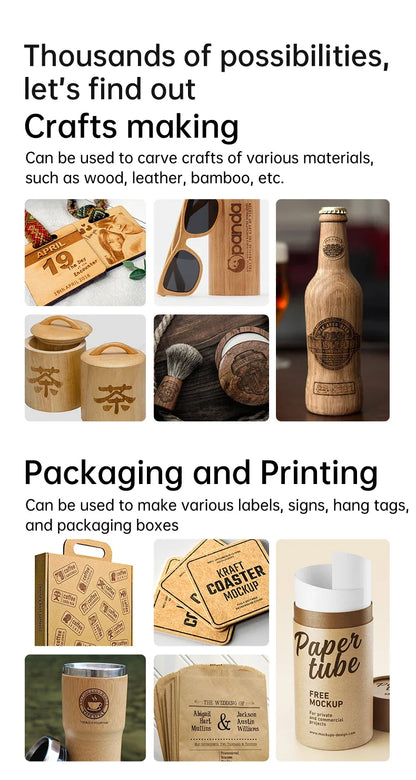 MR.CARVE C1 Portable Laser Engraver – Mobile APP Compatible for Windows & Mac, Engraves Wood, Plastic, Metal & More