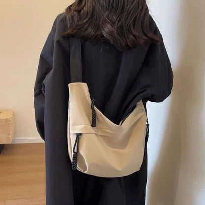 2024 Nylon Hobo Crossbody Bag - Solid Color, High Capacity, Casual Women's Zipper Shoulder Tote