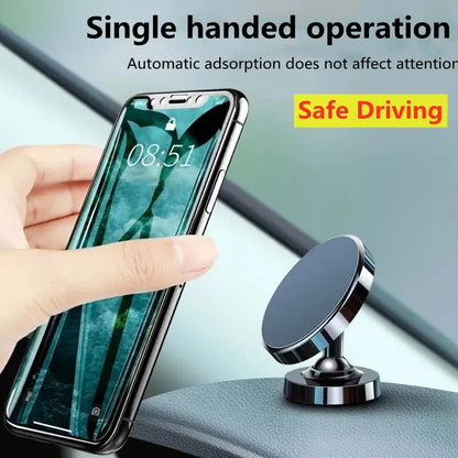 Magnetic Car Phone Holder Stand - Dashboard Magnet Mount for iPhone, Samsung, Xiaomi - Secure Smartphone Support In-Car Bracket