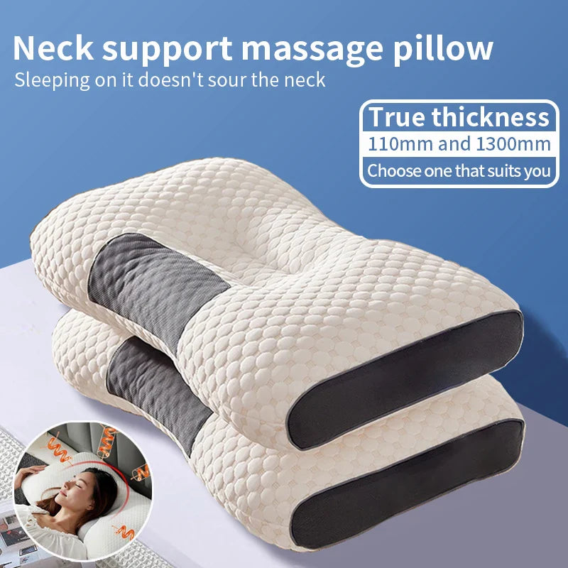 2024 New Neck Pillow – Cervical Orthopedic Soybean Fiber Massage Pillow for Sleep & Neck Protection
