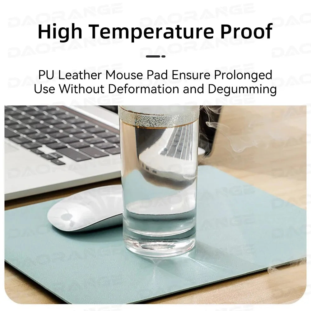 Creative Anti-Slip Leather Mouse Pad – Stylish Gaming & Office Desk Mat for Laptop, PC & MacBook