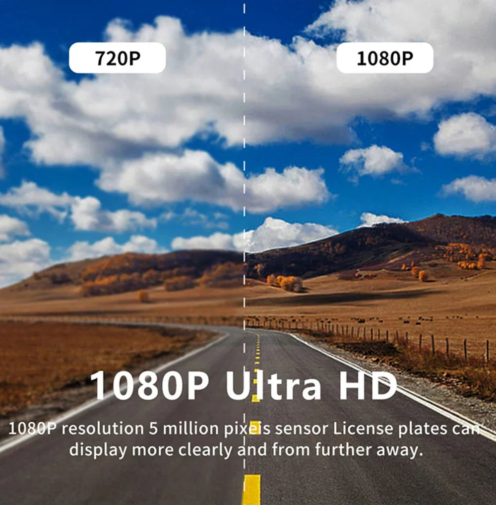 1080P WiFi Dual Camera Dash Cam — Front & Inside Car DVR with IR Night Vision, Loop Recording & Wide-Angle Lens