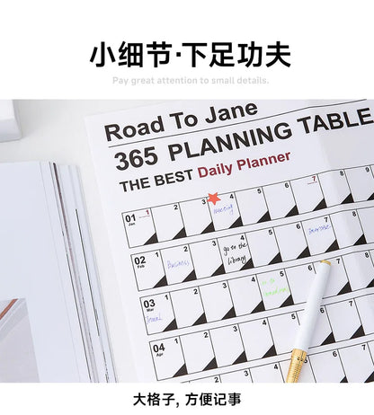 2025 2024 Large Wall Calendar Planner Sheet – Kawaii To-Do List & Schedule Organizer for Office & Home