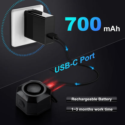 ELECTOP Wireless Bicycle Alarm & Taillight – Waterproof Vibration Anti-Theft Burglar Alarm with Remote Control Brake Sensing Safety Light for Bike & Motorcycle