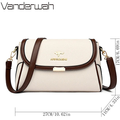 2024 Women’s Small Leather Shoulder Bag – High-Quality Solid Color Designer Crossbody Messenger Bag