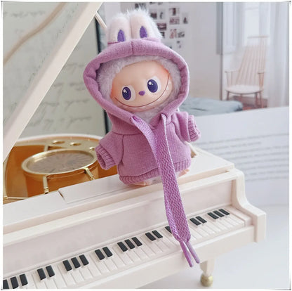 Labubu 4.0 Doll Hooded Sweater – Casual Sportswear Outfit for Mini Labubu V4 Dolls
