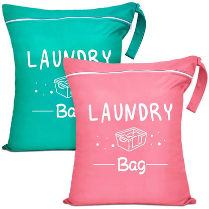 Waterproof Travel Laundry Bag – Large Capacity Portable Handheld Wash Bag, Zipper Oxford Cloth Storage for Clothing & Exercise Gear