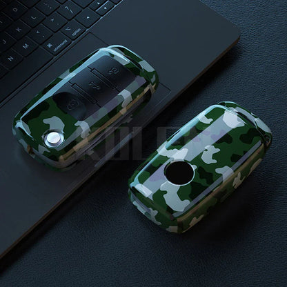 ABS Carbon Fiber Car Key Case Cover for VW, SEAT & Skoda – Fits Polo, Golf, Passat, Beetle, Tiguan, Leon, Altea, Octavia, Kodiaq