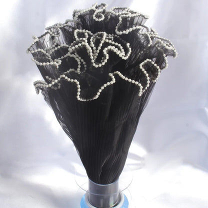 28cm x 4Yards Pearl Lace Flower Wrapping Mesh – Handmade Bouquet & Gift Wrapping Cloth