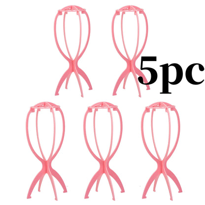10Pcs Wig Stand Set - Portable Plastic Wig Cap Holder for Home, Salon & Travel Use