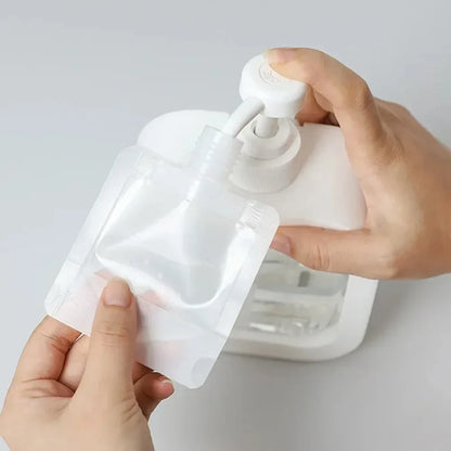 5pcs Travel Refillable Squeeze Bags — Empty Lotion, Shampoo, Conditioner & Cosmetic Storage Pouches for Toiletries