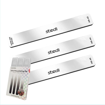 Stedi Hobby Model Polishing Tools – 3 PCS Precision Glass Files, 320/400/6000 Grit for Model Crafting