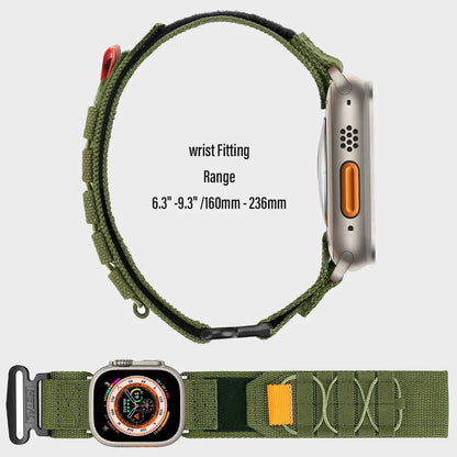 Wrist Strap for Apple Watch Ultra 2 and Series 9/8/7/6/SE/5/4 – Nylon Tactical Sports Band for iWatch, Compatible with 38-49mm Sizes