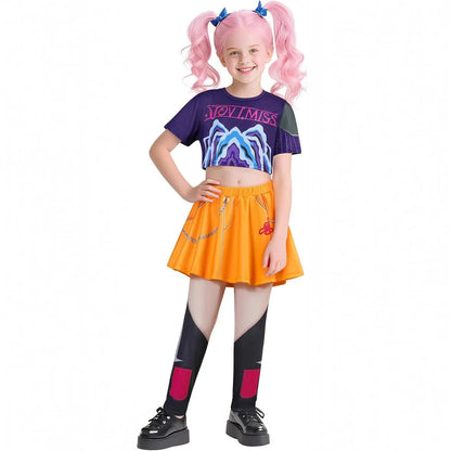 Halloween Zoey Mira Rumi Cosplay Costume — K-Pop Hunters Girl Group Idol Dress-Up Outfit for Kids