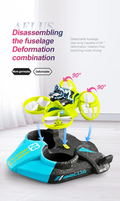 4DRC Mini RC Drone – 3-in-1 Sea, Land & Air Quadcopter with Altitude Hold, Headless Mode & 2.4G Remote Control Helicopter Toy
