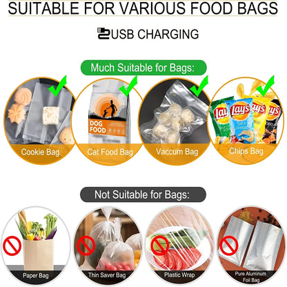 Portable USB Rechargeable Heat Sealer: Mini Bag Sealer for Easily Sealing Snacks Plastic Bags - Convenient Packaging Solution