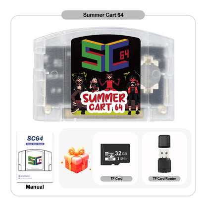 EPICJOY SummerCart 64 – 32GB Open Source N64 Game Card for Nintendo 64 Console, 5400+ Games & 64DD Support