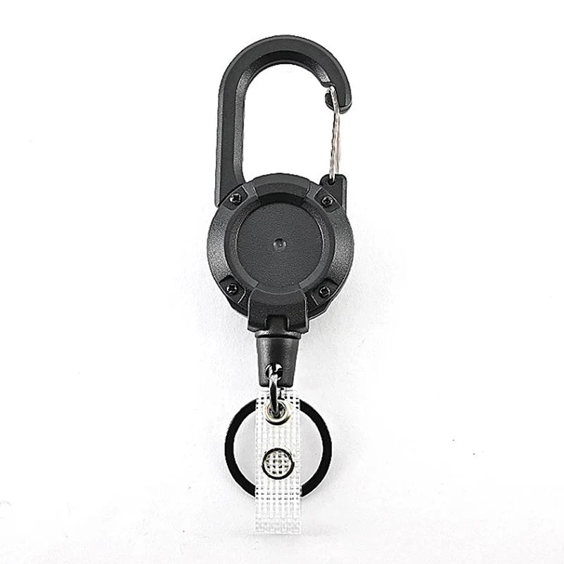 Anti-theft Metal Retractable Keychain: Easy-to-pull Buckle Rope Elastic Key Ring - Secure Ski Pass and ID Card Holder