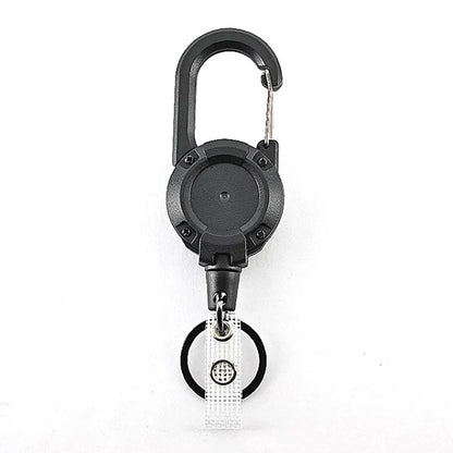 Anti-theft Metal Retractable Keychain: Easy-to-pull Buckle Rope Elastic Key Ring - Secure Ski Pass and ID Card Holder