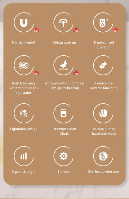 Electric Shiatsu Neck & Back Massager Pillow with Heating & Vibration – Manufacturer Direct Cervical Traction Body Massager for Car