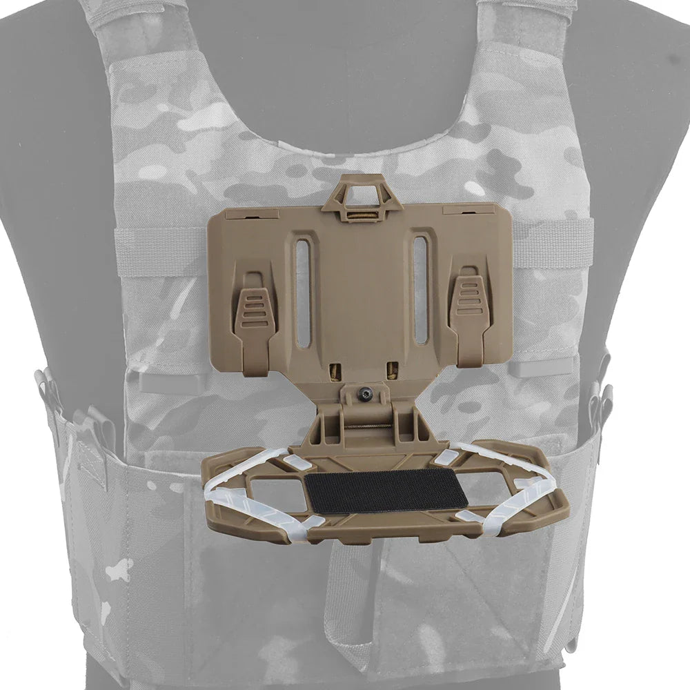Military MOLLE Folding Navigation Board - Tactical Chest Bag with Mobile Phone Holder, Map Case, and Admin Panel for Outdoor Sports and Airsoft Gear