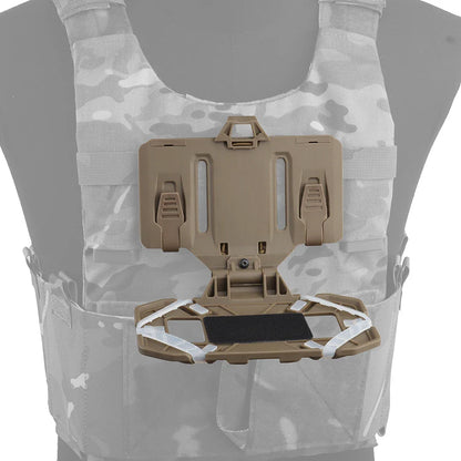 Military MOLLE Folding Navigation Board - Tactical Chest Bag with Mobile Phone Holder, Map Case, and Admin Panel for Outdoor Sports and Airsoft Gear
