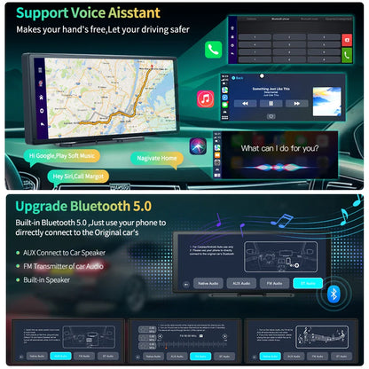 11.3" Imagebon H50 Dash Cam 4K - ADAS, Wireless CarPlay & Android Auto, 3-Channel Recording, Time Lapse & 24H Park Monitor