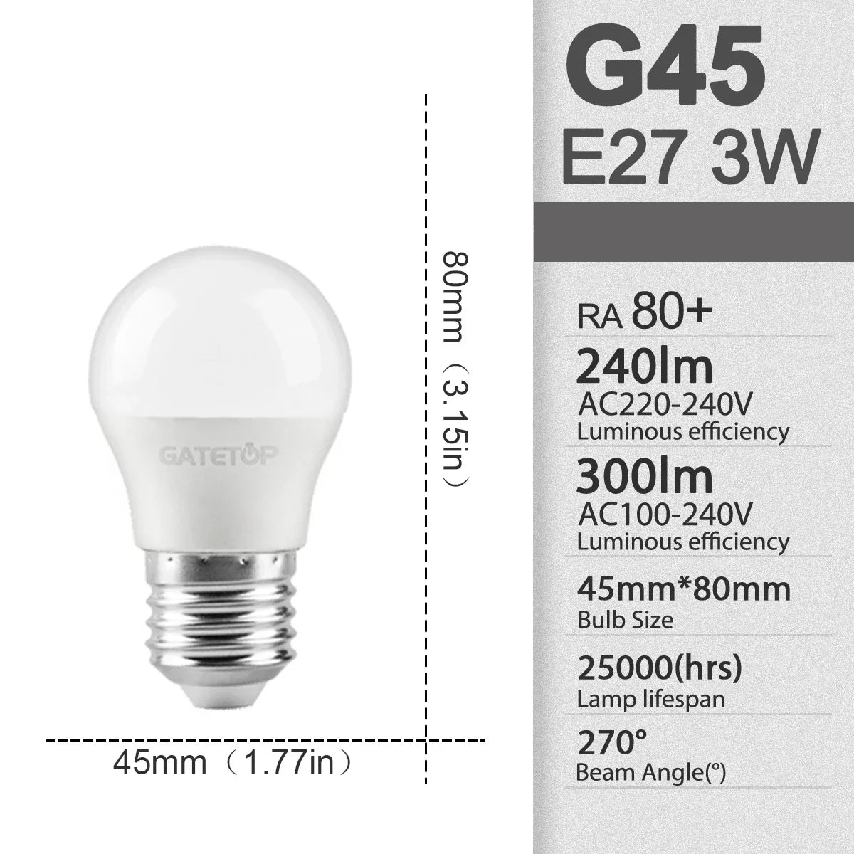 E27 LED Light Bulbs - 3W to 24W A60 G45 Energy Saving AC 110V 220V Home Lamps