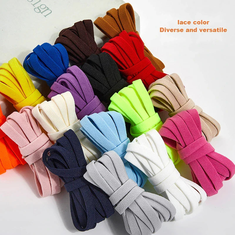 No-Tie 8MM Flat Elastic Shoelaces – Quick Sneakers Laces for Kids & Adults, Shoe Accessories