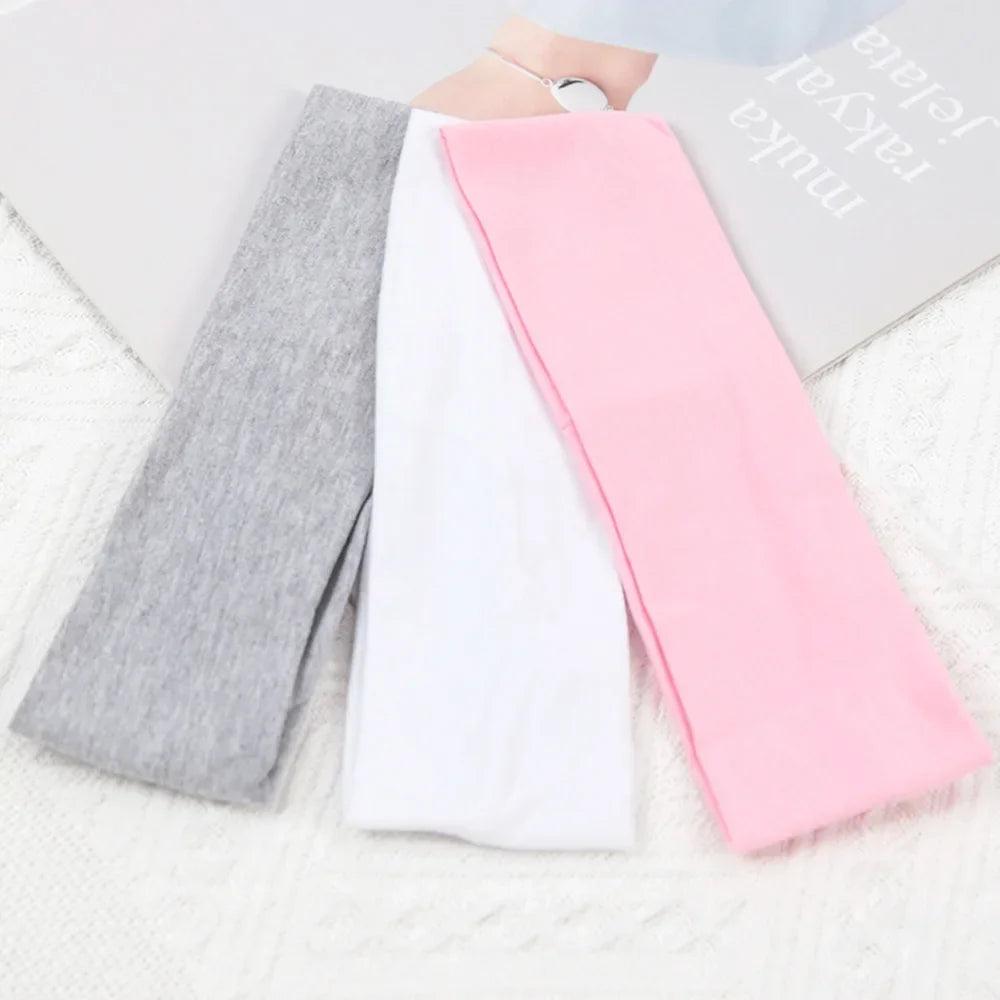 3pcs Elastic Solid Color Hair Bands – Unisex Headbands for Sports, Yoga, Running & Fitness