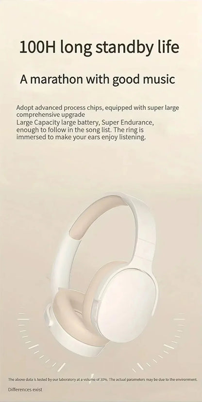 New Wireless Bluetooth Over-Ear Headphones – HiFi Stereo Headset with Mic, TF/AUX Music Player & Sports Earphones