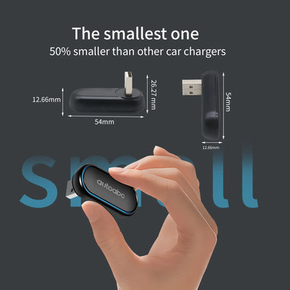 2025 360° Rotatable Wireless CarPlay & Android Auto Adapter — Mini Box, Plug & Play with Fast WiFi Connection