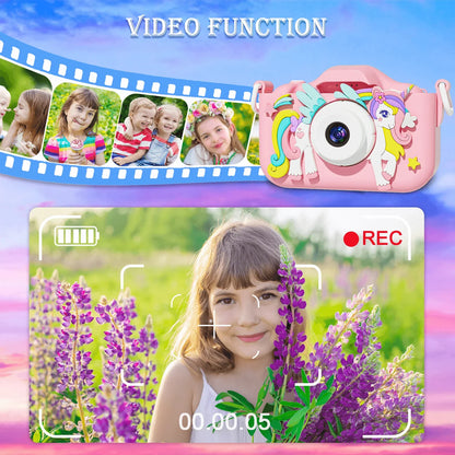 1080P HD Kids Digital Camera — Toddler Video Camera with 2.0-inch Screen & Silicone Case