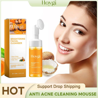 Turmeric Face Cleanser – Anti-Acne, Oil Control & Blackhead Remover, Brightening & Rejuvenating Face Wash Foam