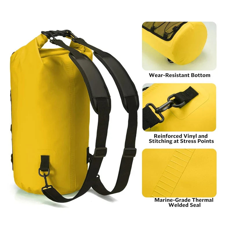 Waterproof Dry Bag Backpack 10L/20L – PVC Swimming Pack for Kayaking, Trekking, Boating, Surfing & Outdoor Use